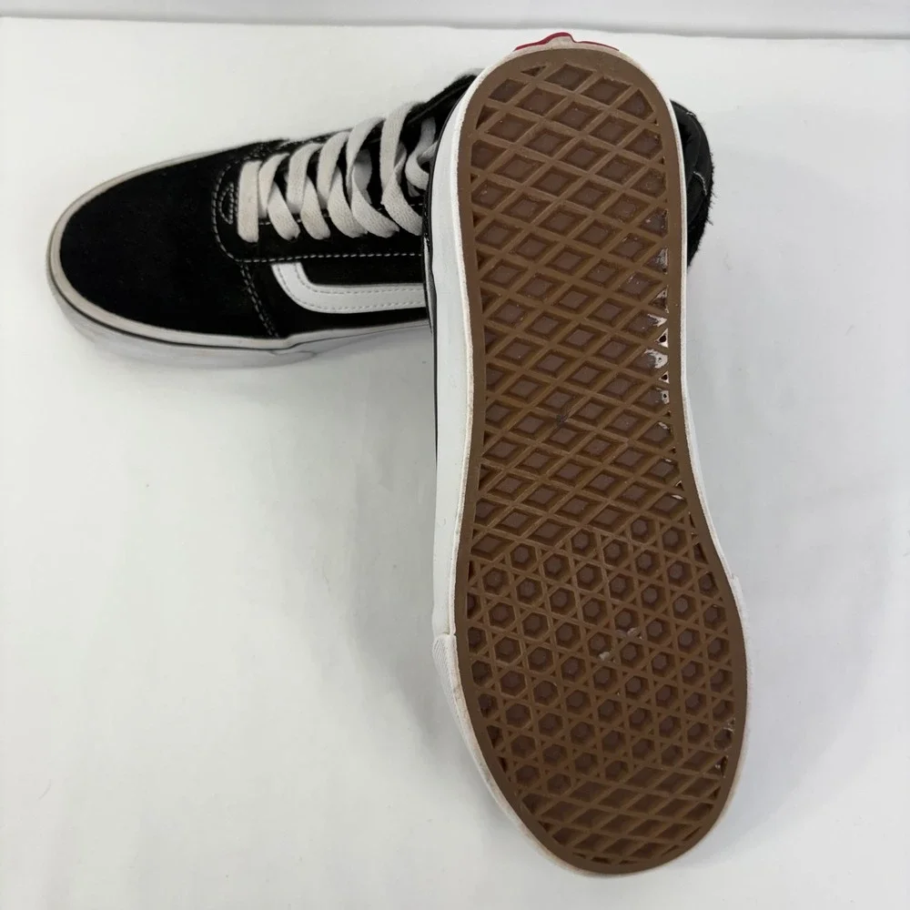 Vans Ward Low Top Black White‎ Suede Canvas Skate Shoes 500714 M 7 W 8.5